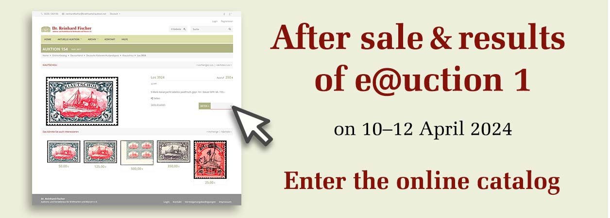 After sale and results of stamp e-auction 1 on 10-12 April 2024 - Enter the online catalog