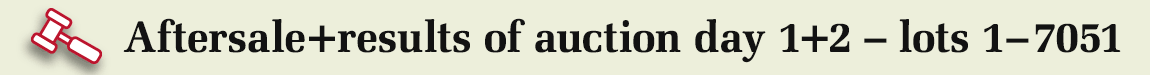 Aftersale and results of auction day one and two
